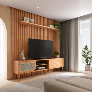 Painel Ripado em Placa 134x250cm (3,35m²) MDF Freijó/Madeirado
