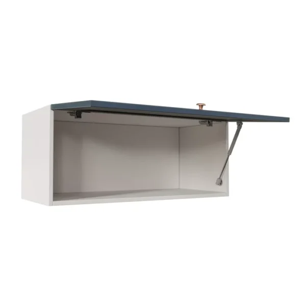 Armário Aéreo Porta Basculante 80cm Arizona CabeCasa MadeiraMadeira Branco/Azul - Imagem 2
