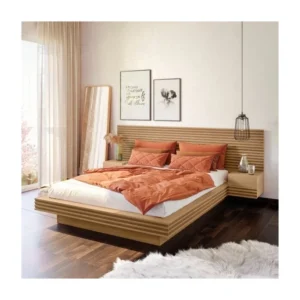 Cama Casal/Queen com Cabeceira e Mesa de Apoio Samambaia Cabecasa Madeiramadeira Carvalho