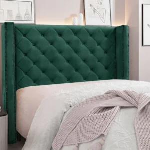 Cabeceira King 195Cm Veludo Vicenza Verde Floresta