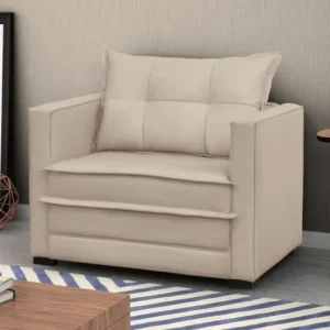 Sofá Cama Solteiro Suede Londres Bege