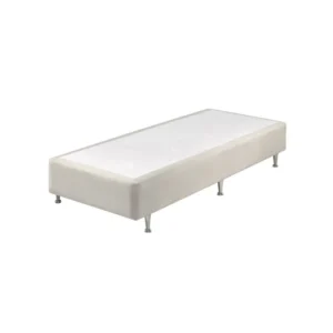 Base Box Somiê Solteiro Uni Veludine Perolado 37x79x198cm Cinza Claro Perolado