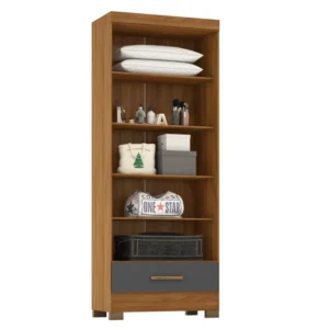 Módulo Closet 1 Gaveta Smart Versatile Espresso Móveis Cinamomo/Chumbo
