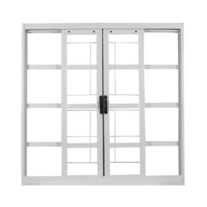 Janela de Aço de Correr 100x120cm 4 Folhas com Grade Minas Sul MGM