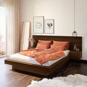 Cama Casal/Queen com Cabeceira e Mesa de Apoio 100% MDF