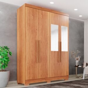 Guarda-roupa Casal com Espelho 4 Portas 2 Gavetas França
