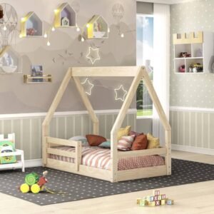 Mini Cama Montessoriano Cabaninha com Grade