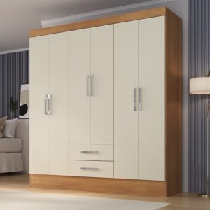Guarda Roupa Casal 6 Portas 2 Gavetas Pinheiro Espresso Móveis 