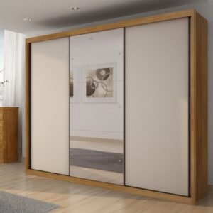 Guarda-Roupa Casal MDF Vegas 3Pts 6Gav com Espelho