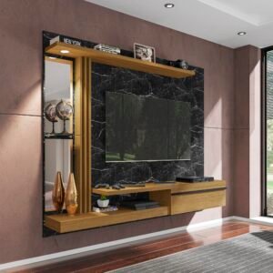 Painel Para Tv 55 Polegadas Led Prateleira De Vidro Denver