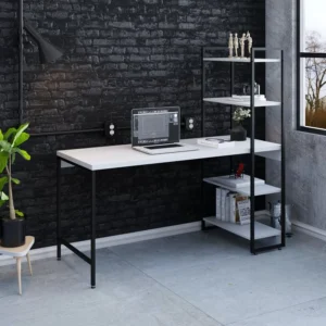 Escrivaninha com Estante 4 Prateleiras Estilo Industrial 150cm Active