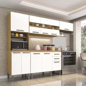 Cozinha Compacta 4 Peças 10 Portas 2 Gavetas Clara