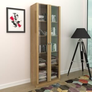 Armário para Escritório com 2 Portas de Vidro e 5 Prateleiras ME4115