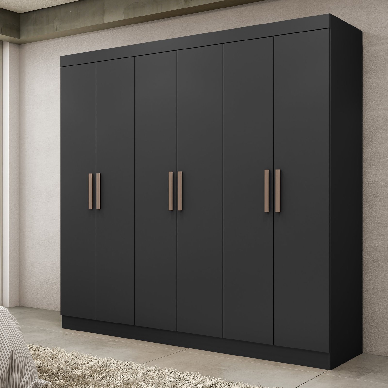 Maxel-Ambiente-Guarda-RoupaParis6Portas-PretoPreto-2
