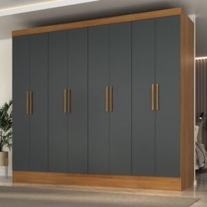 Guarda Roupa Casal 100% MDF 8 Portas 4 Gavetas Jatobá Yescasa
