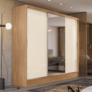 Guarda Roupa Casal 3 Portas 2 Gavetas Plata