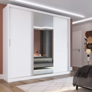 Guarda Roupa Casal com 3 Portas e 1 com 4 Espelhos 100% MDF London