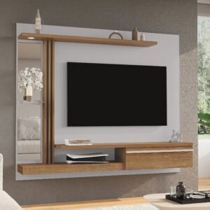 Painel para TV até 55 Polegadas LED Prateleira de Vidro Denver