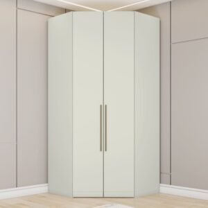 Guarda Roupa Canto Closet Modulado 2 Portas 3 Gavetas Led Predileto