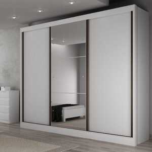 Guarda-Roupa Casal MDF com Espelho 3 Portas 6 Gavetas Soberano