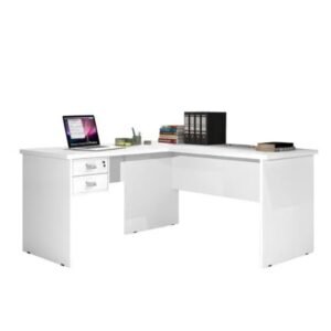 Escrivaninha Mesa Escritório em L 2 Gavetas 150x120cm Thor Espresso Móveis