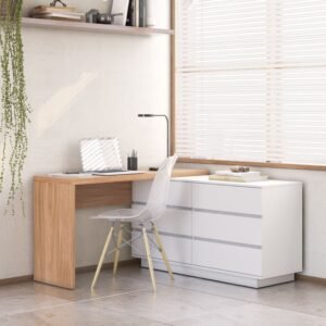 Escrivaninha em L ou Reta 140cm 6 Gavetas Oring