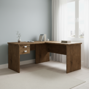 Escrivaninha Mesa Escritório em L 2 Gavetas 150x120cm Thor Espresso Móveis