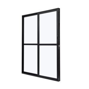 Porta de Aluminio Balcão 210x160cm 2 Folhas com Vidro Liso e Batente 7,9cm Cristal Ultra Ramassol