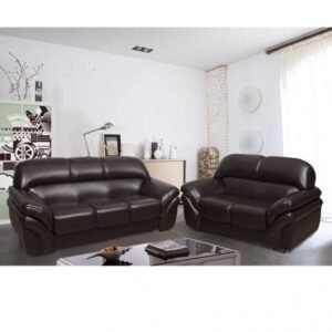 Conjunto Sofá 3 e 2 Lugares Classico Corino Marrom Lisboa