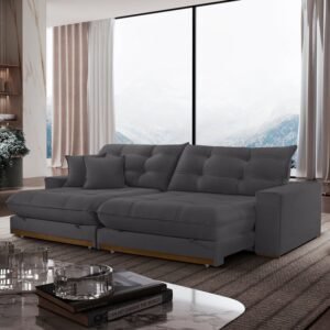 Sofá Retrátil 3 Lugares 250cm Linho Belize