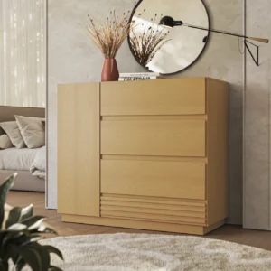 Cômoda Sapateira 1 Porta 4 Gavetas Samambaia CabeCasa MadeiraOriginals Carvalho