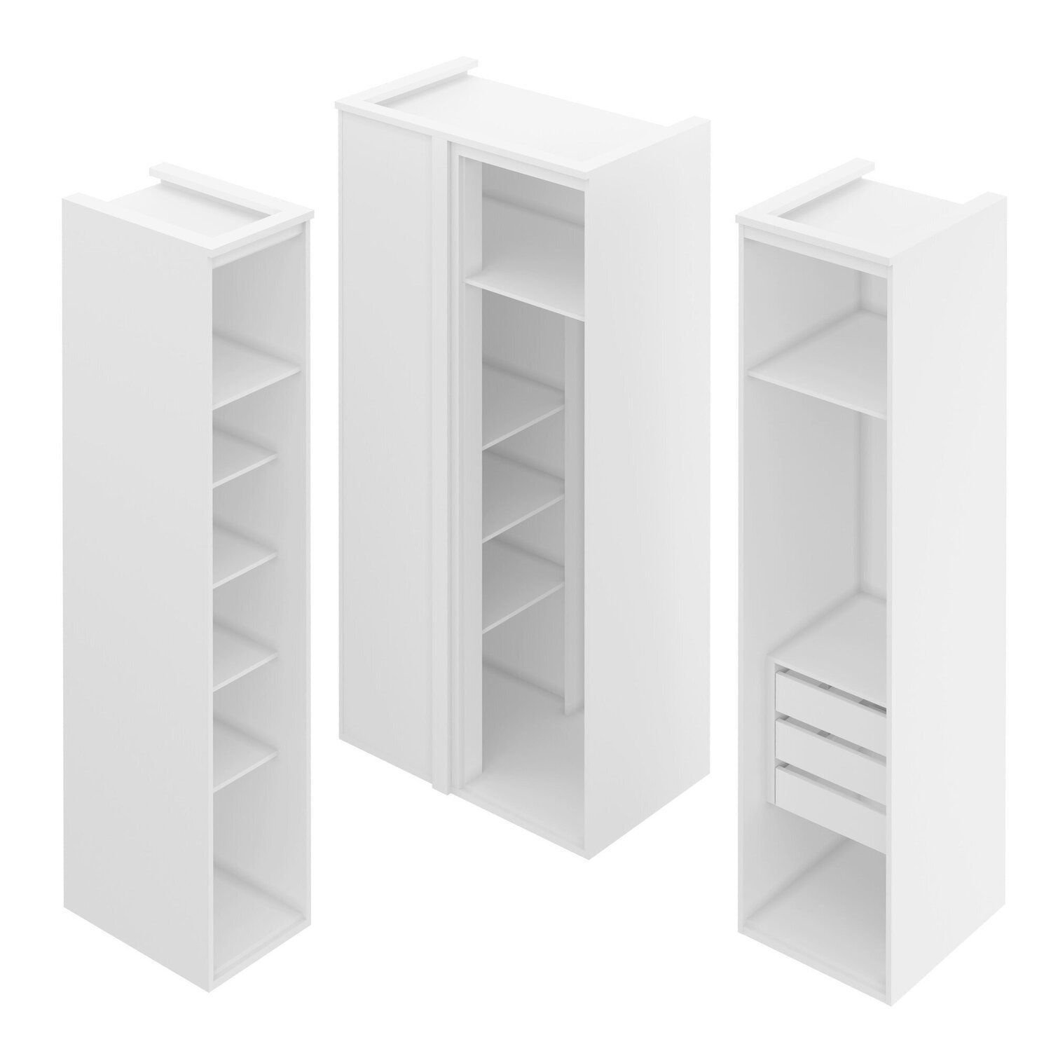 Guarda-Roupa de Canto Reto 3 Portas com Espelho 100% MDF Moldure - Imagem 4