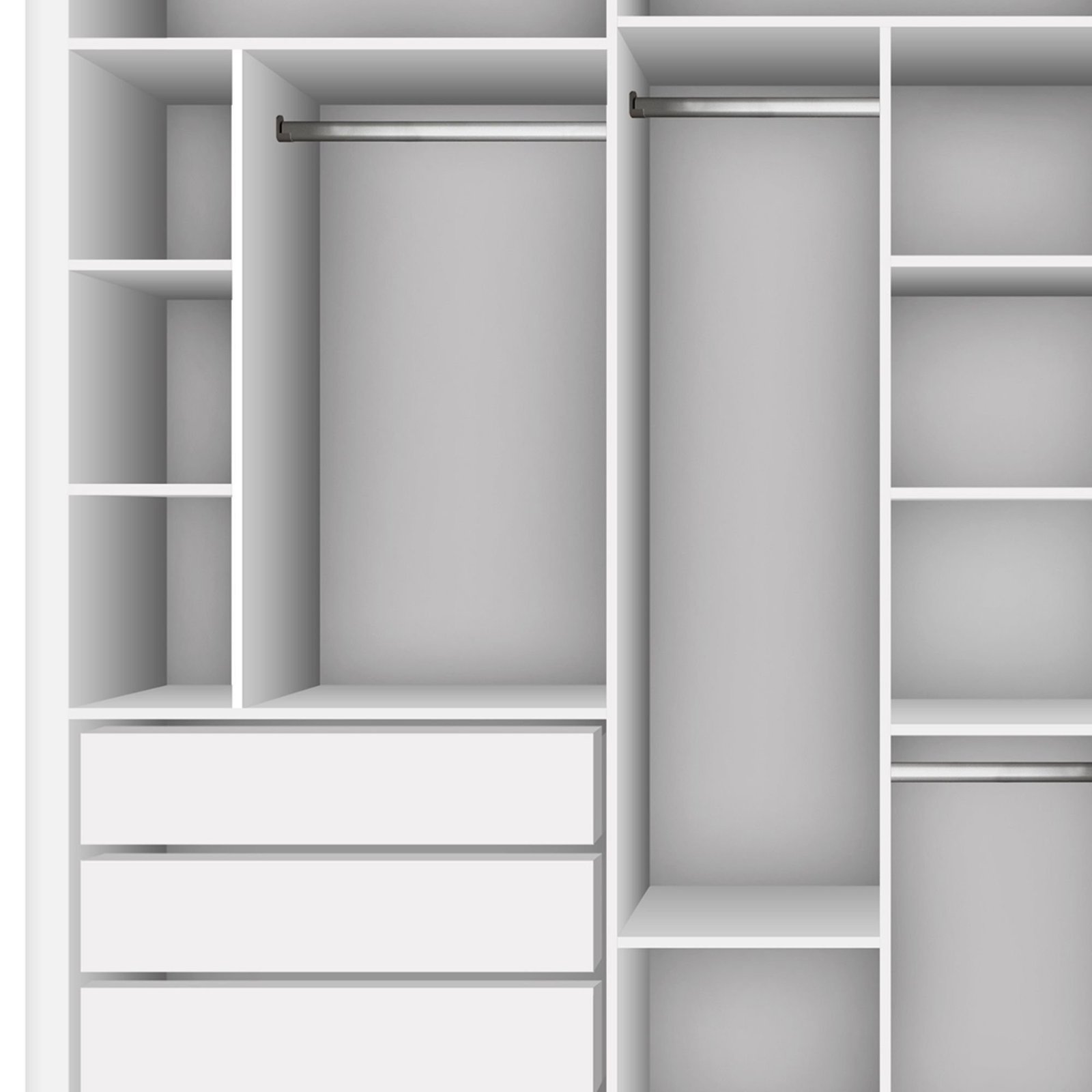 Guarda Roupa Casal Premium Lux 242cm com Espelho 3 Portas 6 Gavetas - Imagem 11