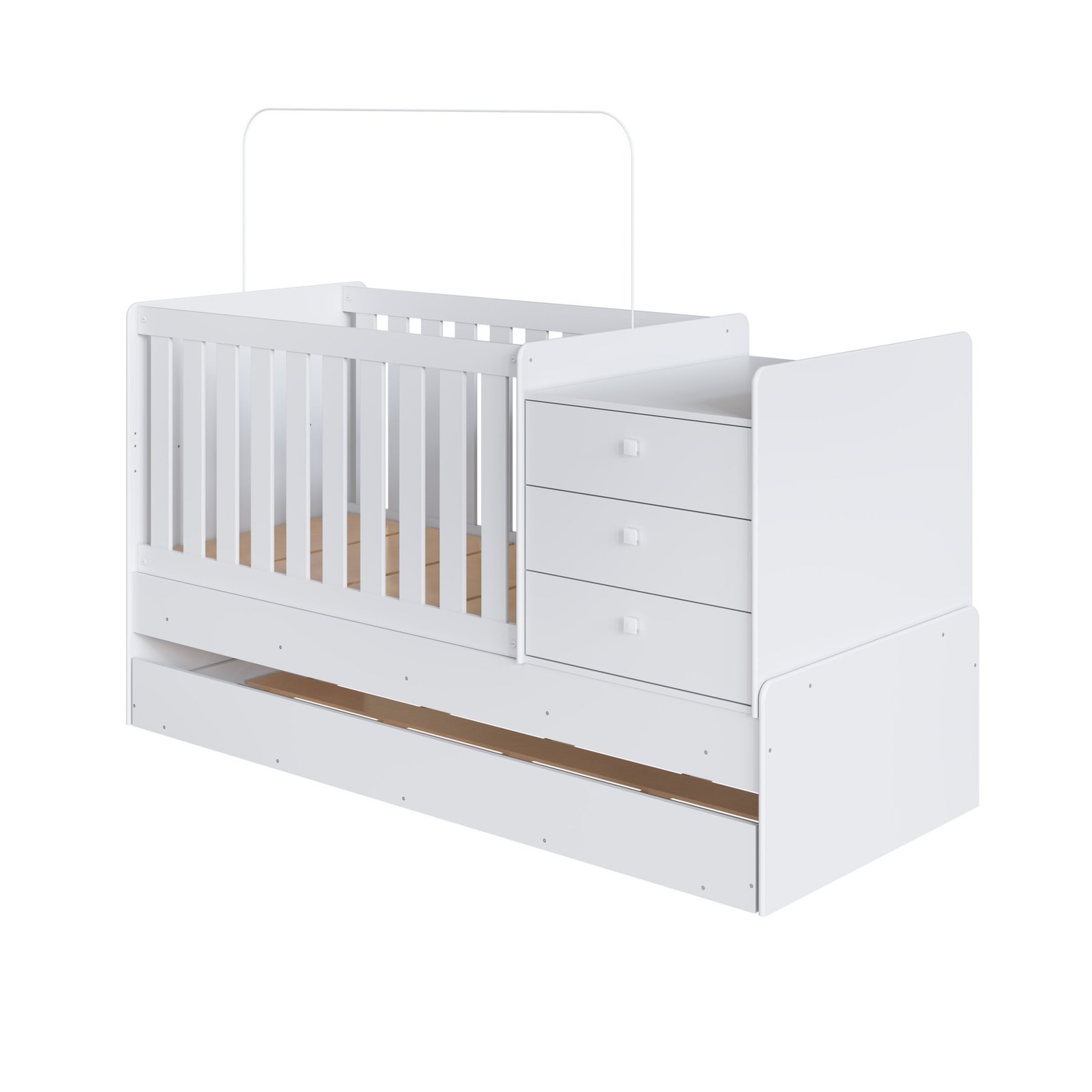Berço Cama Multifuncional com Cama Auxiliar 3 Gavetas - Imagem 2