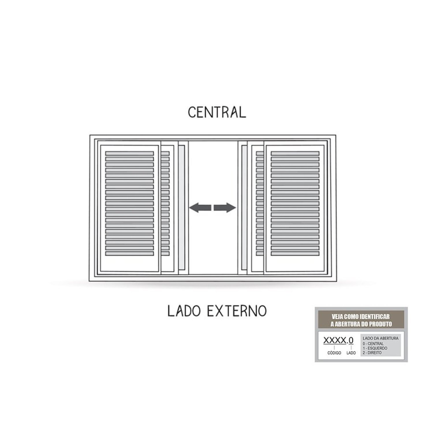 Janela de Aço Veneziana de Correr Central com Grade Quadrada 6 Folhas 100x200cm Aço Pronto Riobras - Imagem 3