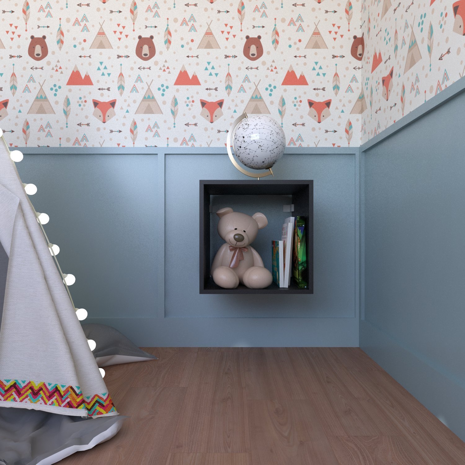 Nicho para Quarto Infantil Quadrado 40cm - Imagem 6