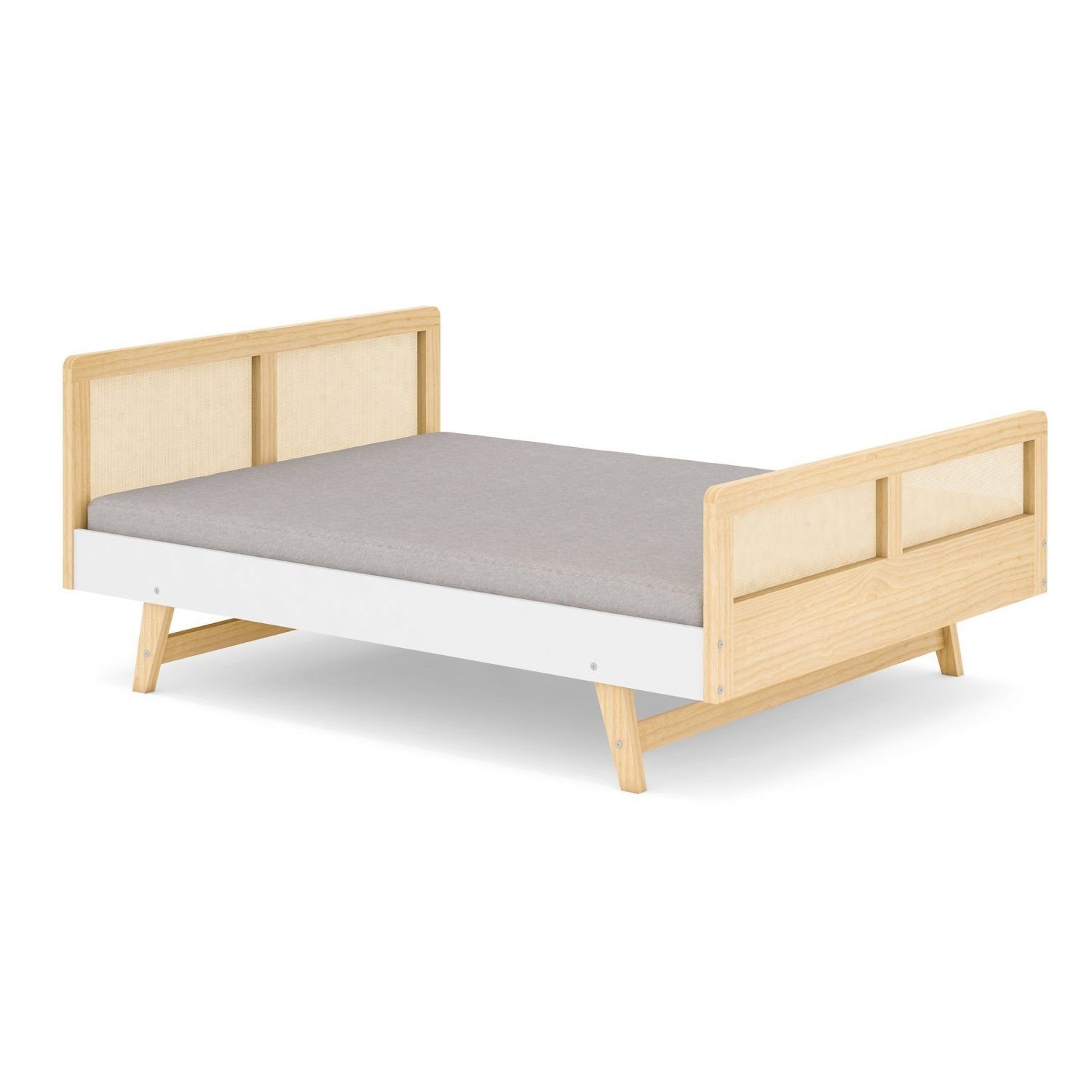 Cama Infantil Montessoriano Casal Lift em Madeira Maciça com Rattan Casatema - Imagem 2