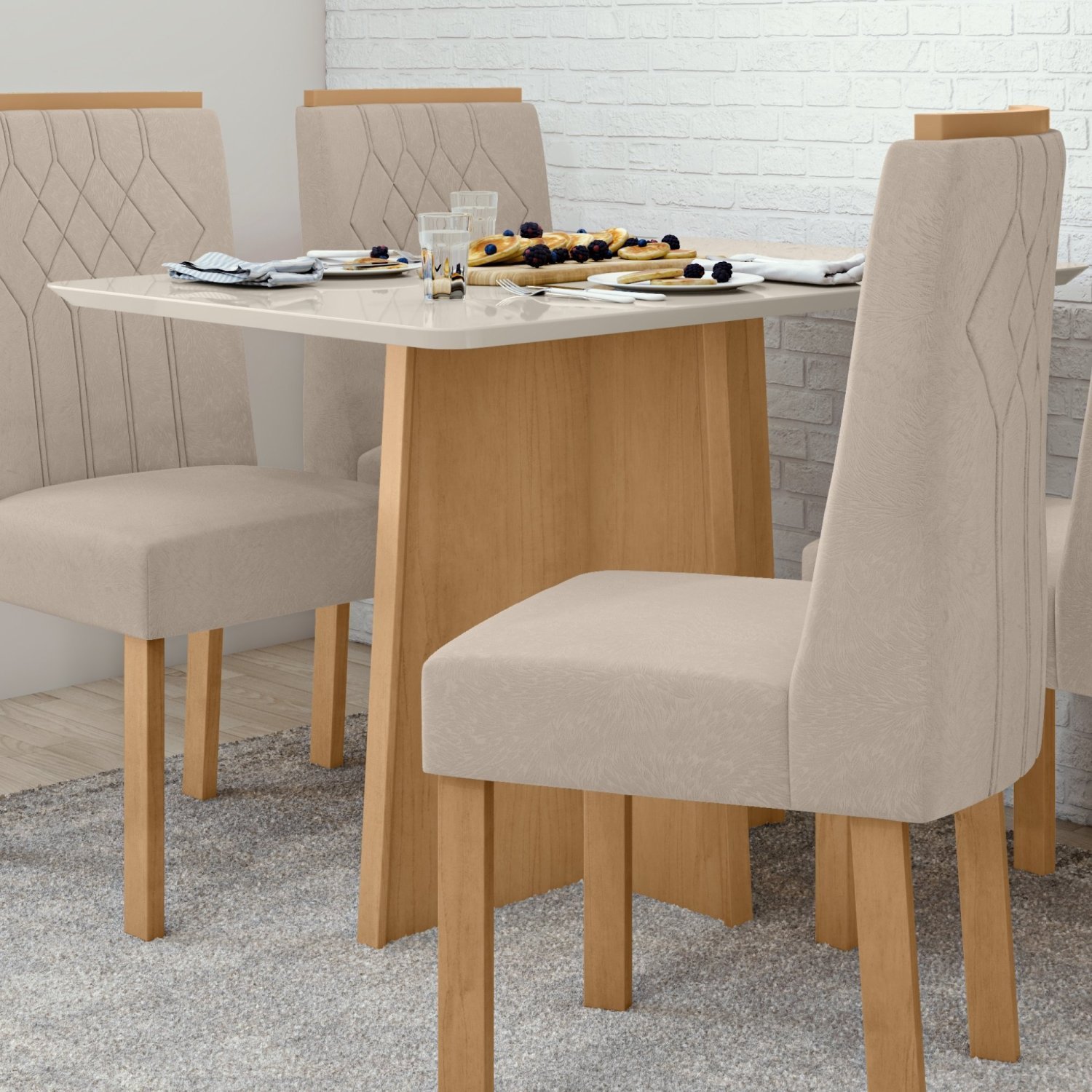 Mesa de Jantar Retangular 4 Lugares Celebrare Móveis Lopas - Imagem 2
