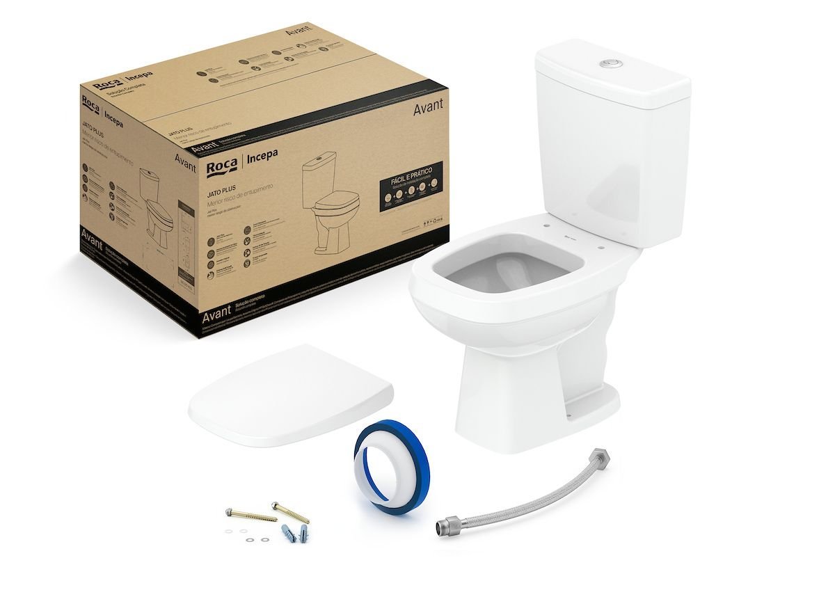 Vaso Sanitário com Caixa Acoplada e Assento Soft Close Pp Avant Roca - Imagem 4