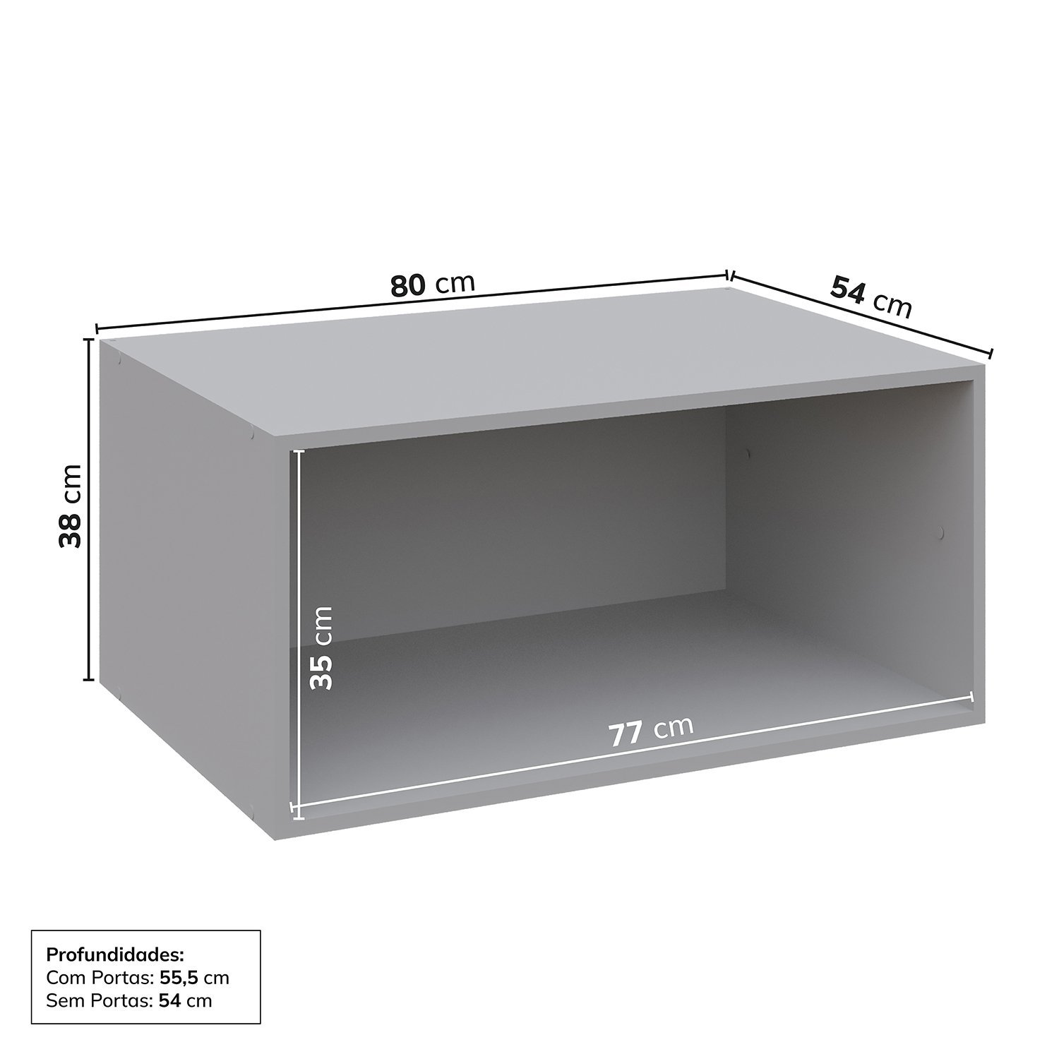Ponte Modular 80cm com 2 Portas Jade - Imagem 2
