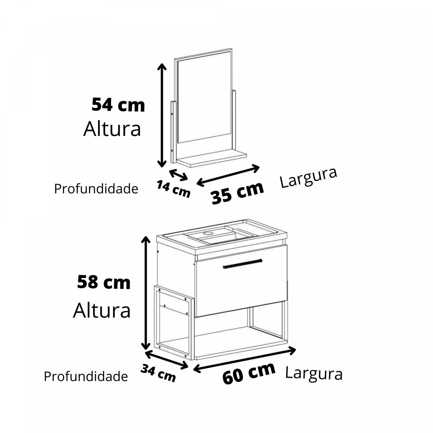 Gabinete para Banheiro com Cuba e Espelheira Istambul - Imagem 3