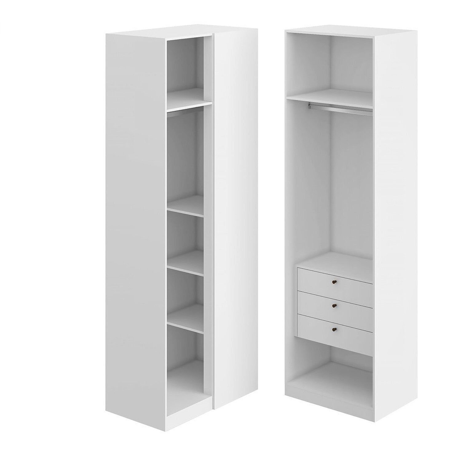 Guarda-Roupa de 3 Portas Canto Reto 100% MDF Branco Altezza Trend - Imagem 5