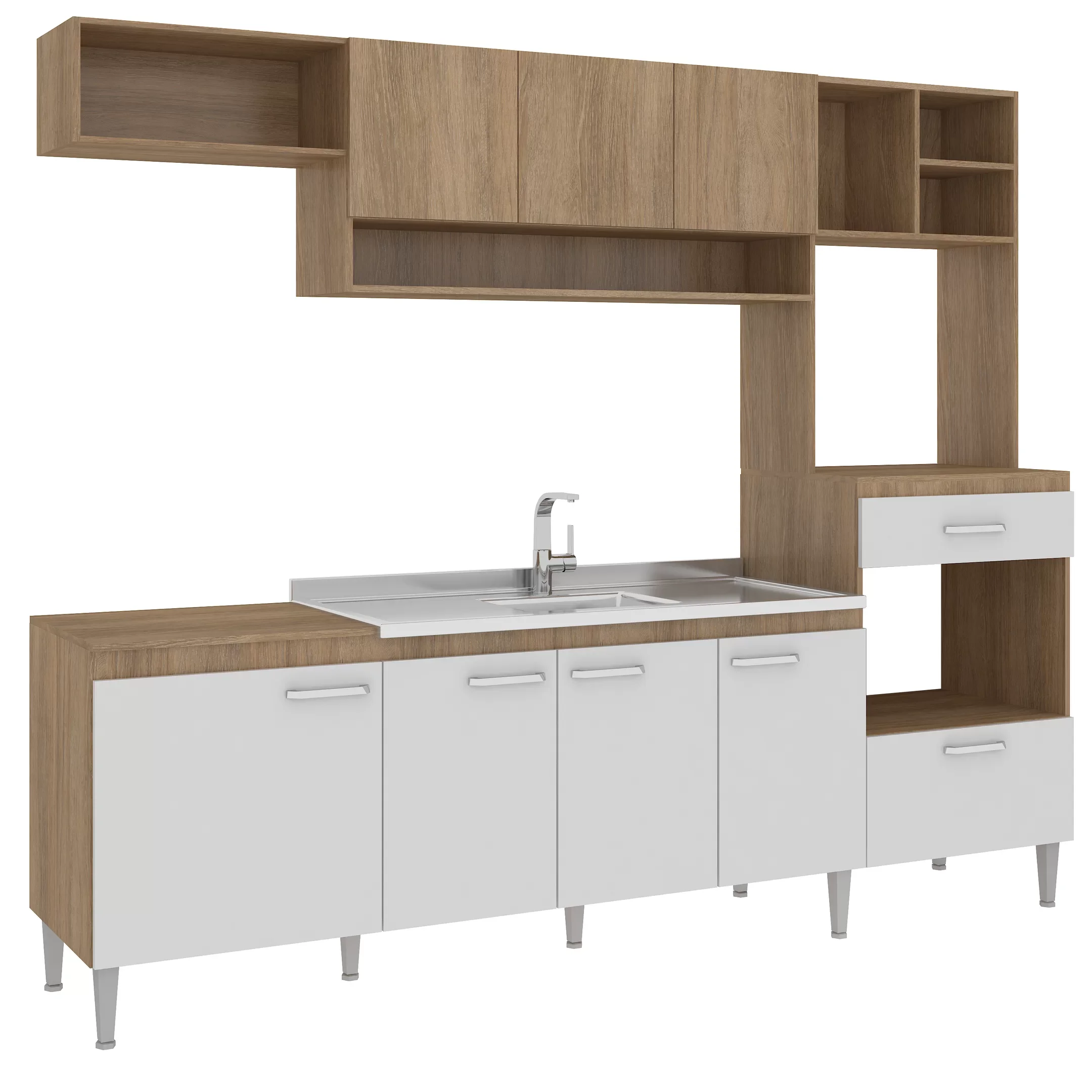Cozinha Compacta Modulada 8 Portas 1 Gaveta Inova - Imagem 4