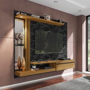 Painel Para Tv 55 Polegadas Led Prateleira De Vidro Denver