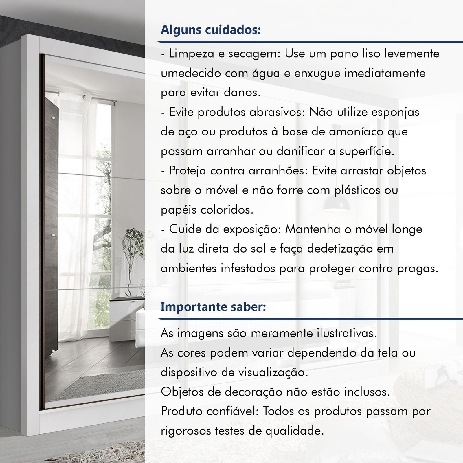 Guarda Roupa Casal Premium Lux 242cm com Espelho 3 Portas 6 Gavetas - Imagem 12