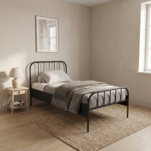 Cama Solteiro em Aço Tubular Julia Preto