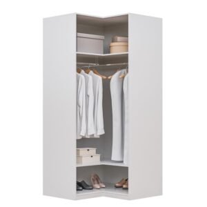 Guarda-roupa de Canto Reto Modular 95cm sem Portas com Cabideiros Jade