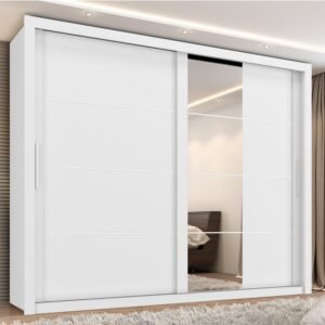 Guarda Roupa Casal Essencial 2 Portas de Correr 6 Gavetas com 4 espelhos