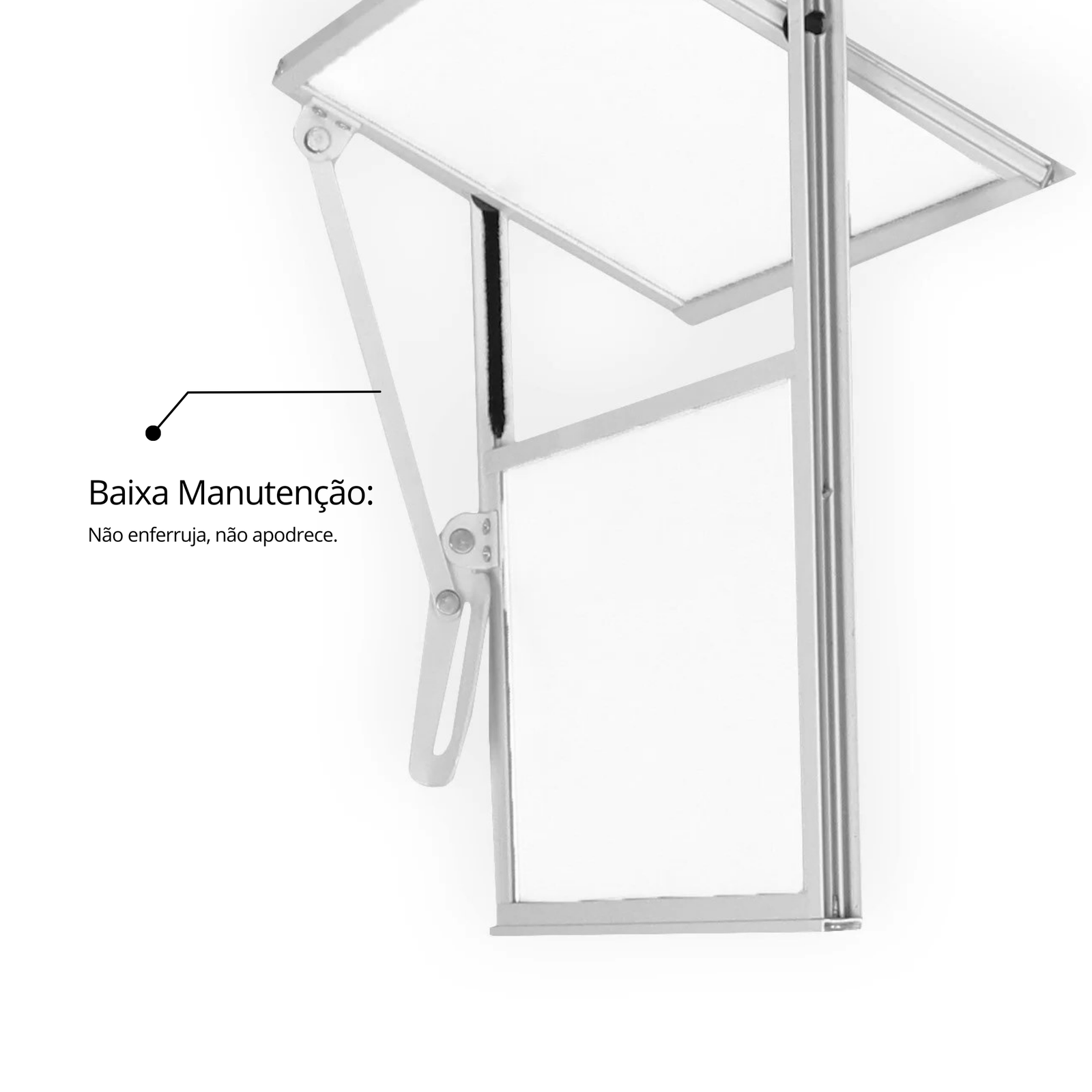 Janela de Alumínio Basculante 40x40cm com 1 Bascula e Vidro Mini Boreal Soft MGM Branco - Imagem 7