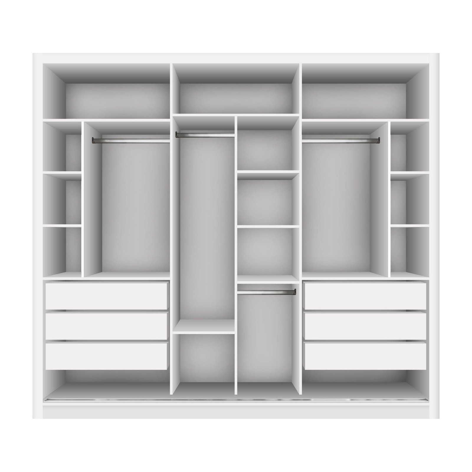 Guarda Roupa Casal Premium Lux 242cm com Espelho 3 Portas 6 Gavetas - Imagem 13
